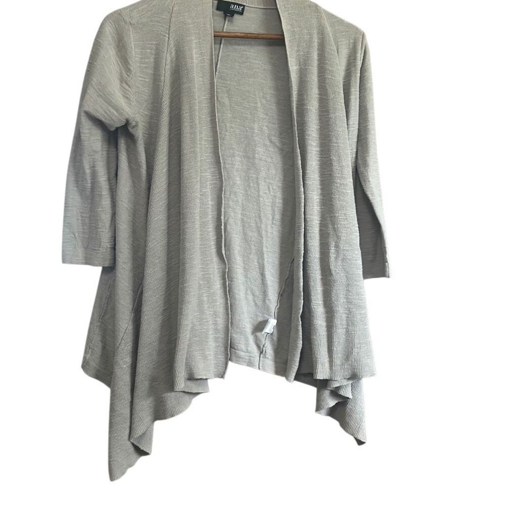 ANA Cardigan Sweater Womens Open Front Draped 3/4 Sleeve Lightweight
